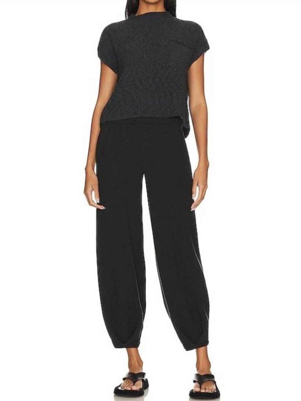 NWT Free People Freya Sweater Set in Black Combo, size Large, MSRP $128